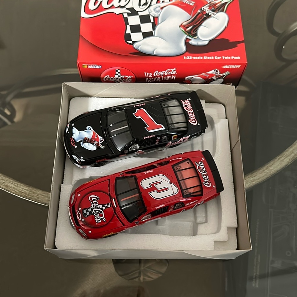 Coca Cola Racing Family Diecast Car Set - Red and Black
